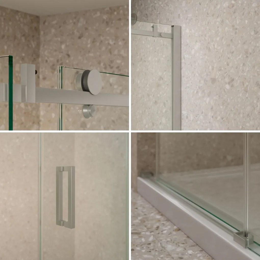 Saniclear Supreme profielset voor douchedeur 100-110cm RVS
