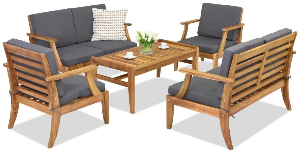 Acaciahouten tuinmeubelen Danang Koffie 6 Tuinpunt