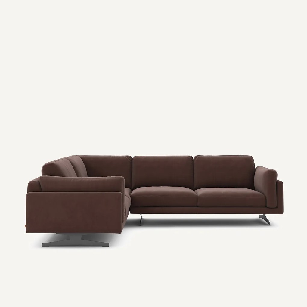 Hoekbank in fluweel linnen, César