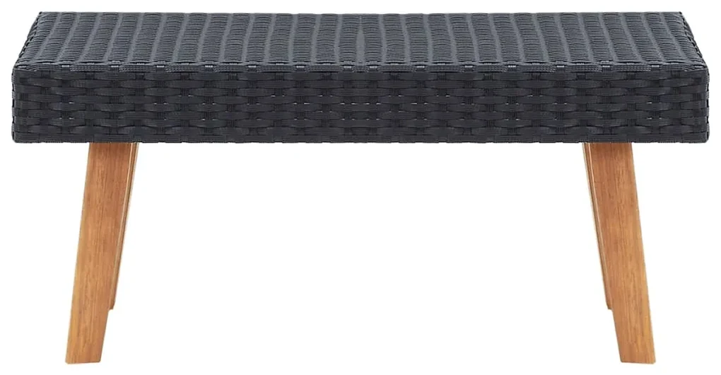 vidaXL Tuintafel poly rattan zwart
