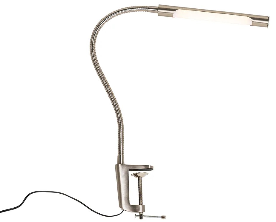 Klem bureaulamp staal incl. LED met touch dimmer - Lionard