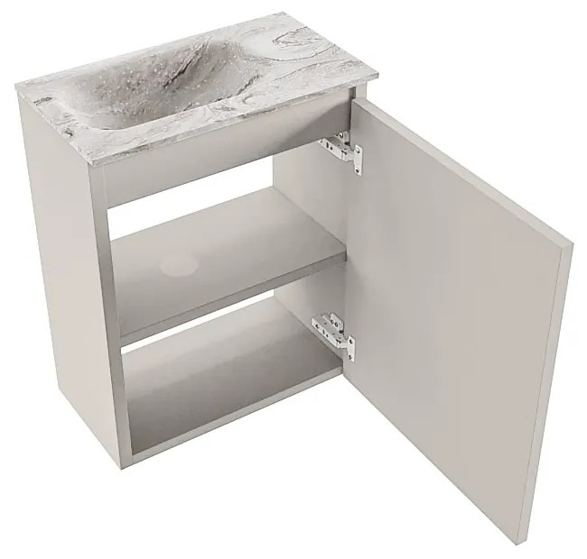 Mondiaz Ture DLux toiletmeubel 40cm linen met wastafel glace links zonder kraangat