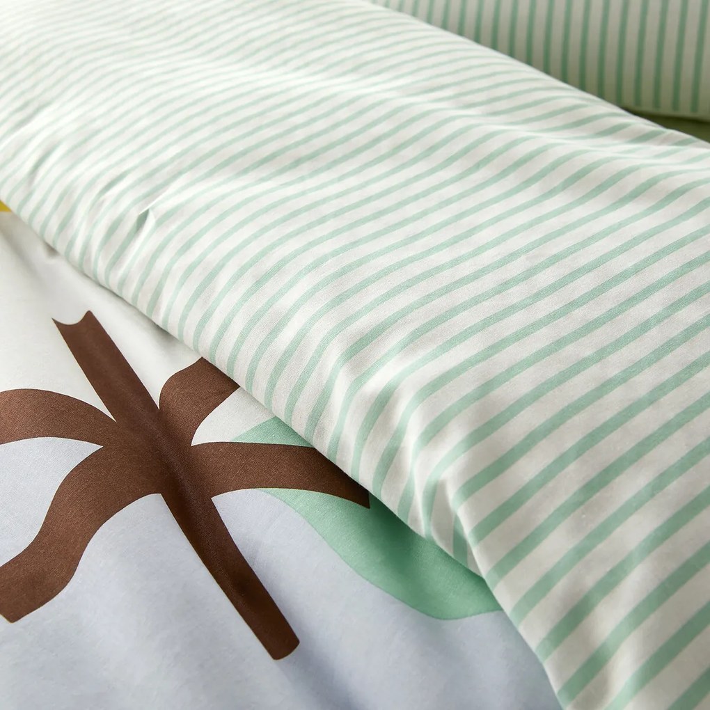 Bedset 50% recycled katoen, vierkante kussensloop, Olias