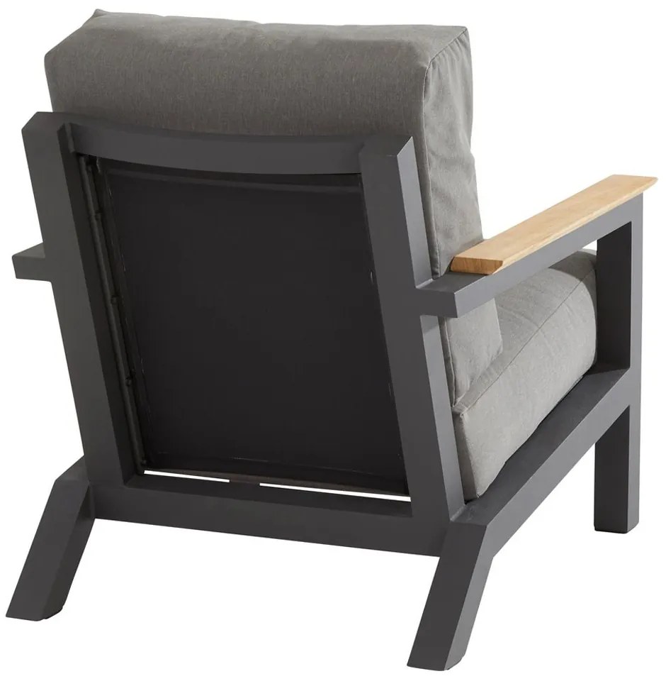 Stoel en Bank Loungeset Aluminium/teak Grijs 4 personen 4 Seasons Outdoor Capitol/Riviera