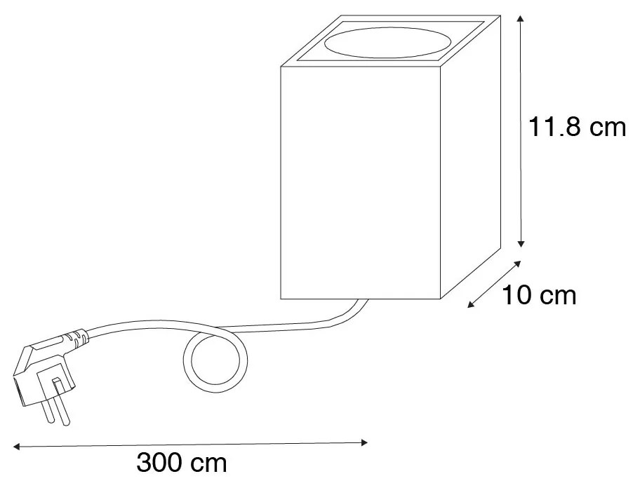 Industriële tuinspot roestbruin vierkant IP65 - Lennard