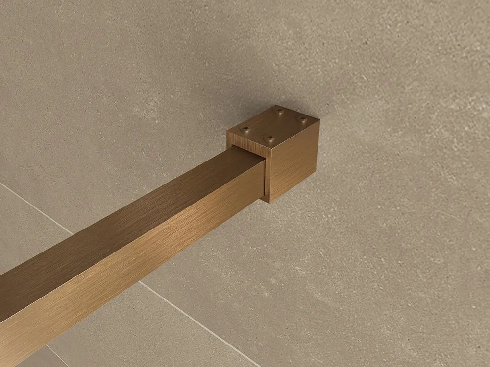 Mueller Square inloopdouche 90x200cm helder glas met nano-coating geborsteld brons