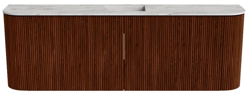 Mondiaz Joya DLux 125cm toiletmeubel ronding links/rechts ruby met wastafel faye midden zonder kraangat glace