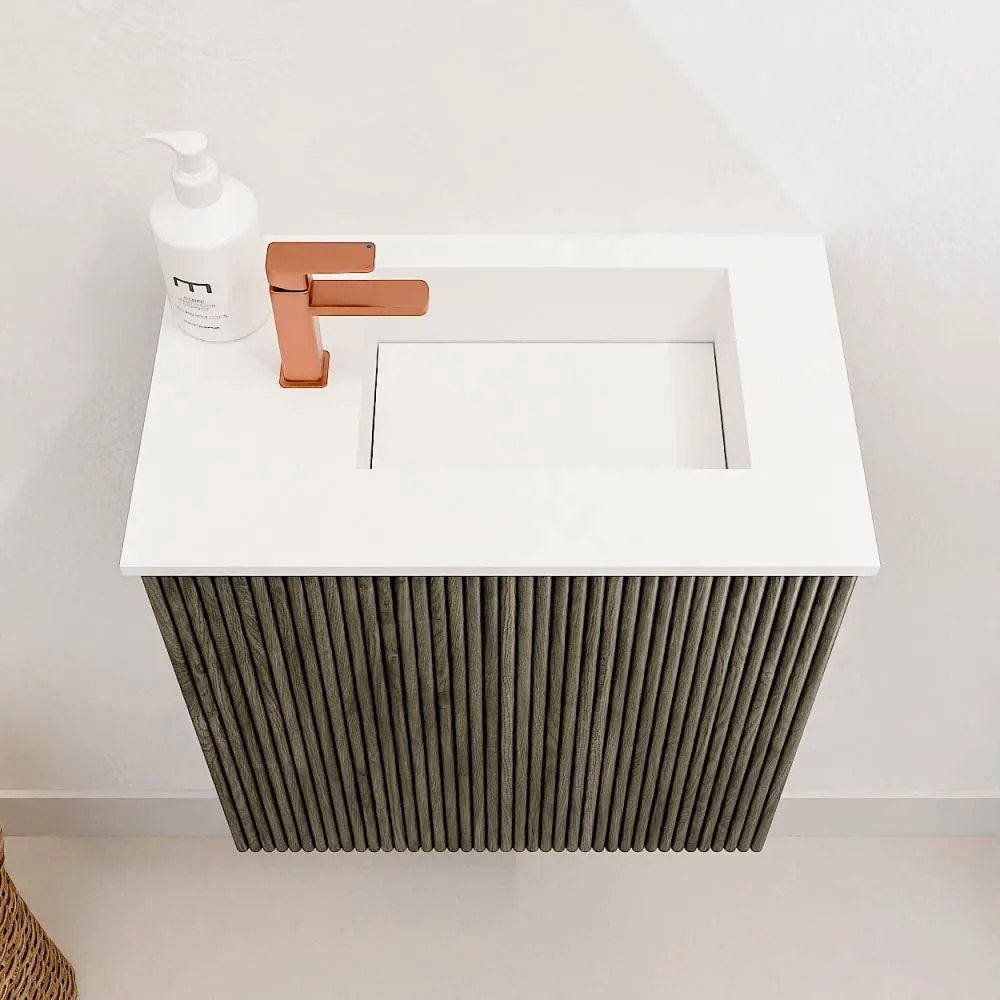 Mondiaz Joya 40cm toiletmeubel shadow met wastafel faye rechts 1 kraangat talc