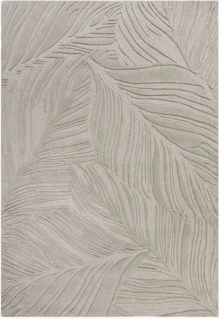 Handgetuft hoog-laag wollen vloerkleed Lino Leaf