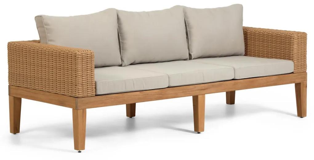 Kave Home Giana Loungeset Bank Riet Met Hout