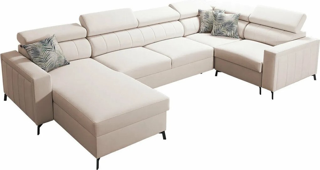 Hoekbank Sarasota 154, Aanwezig, Aanwezig, 351x198x83cm, 233 kg, Poten: Hout, Metaal