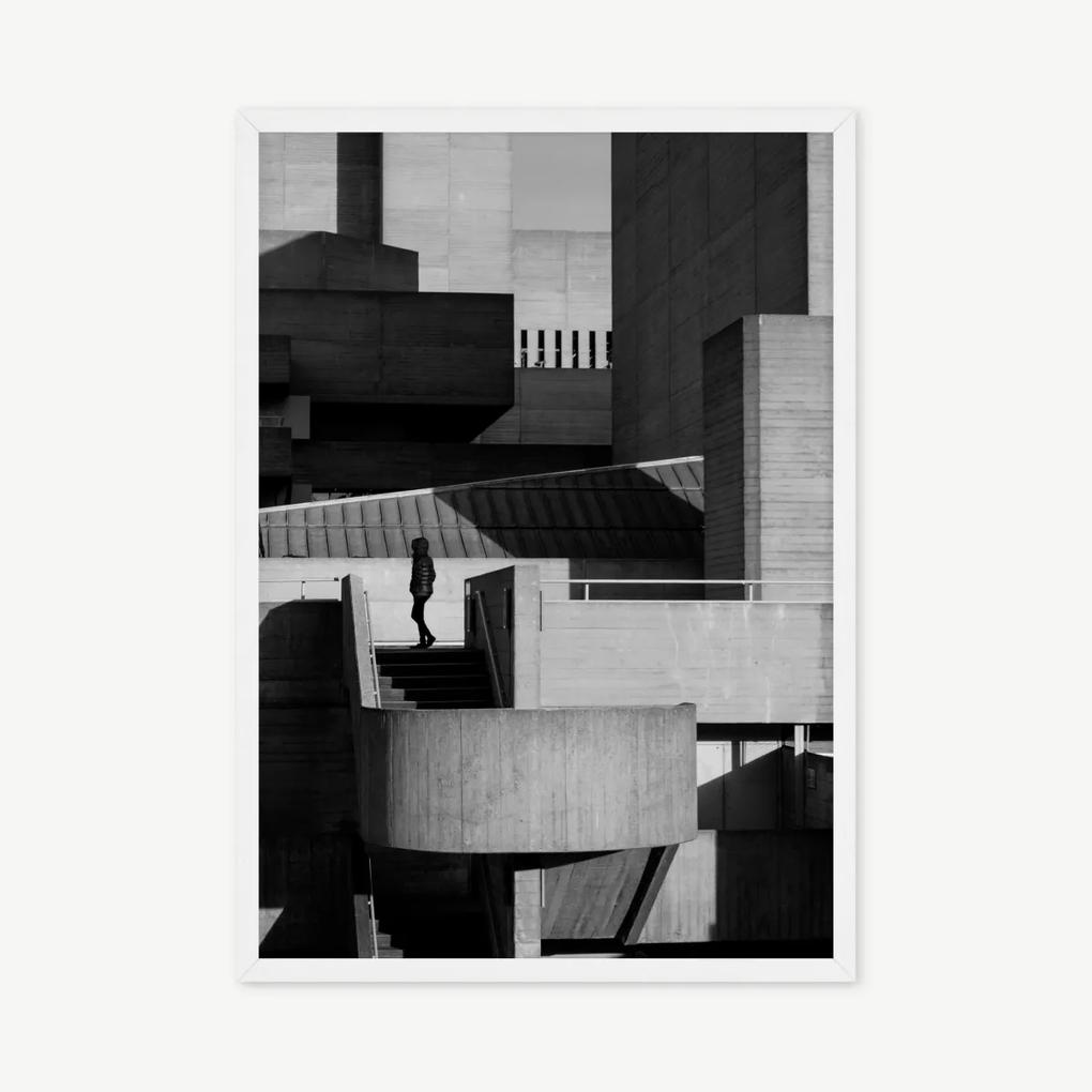 Architecture and Silhouette ingelijste print, A2, zwart & wit