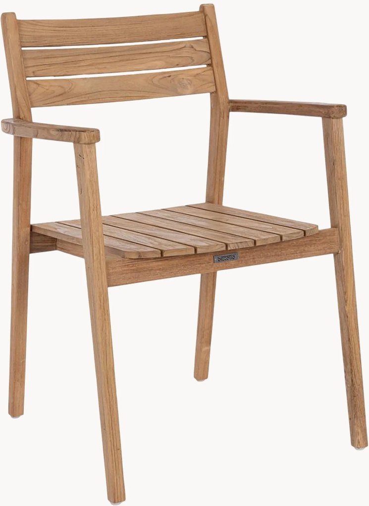 Stapelbare tuistoelen Adriel van teakhout, 2 stuks