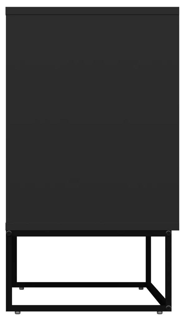 Tenzo Lipp Modern Dressoir Met Deuren Zwart - 118x43x76cm.