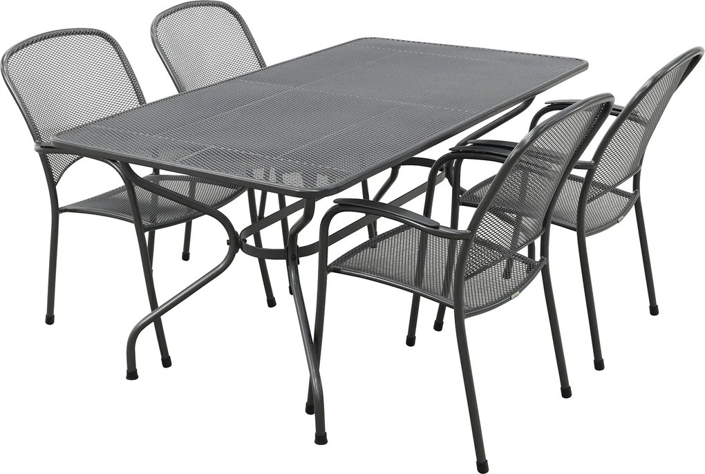 Royal Garden Carlo stapelbare tuinset strekmetaal 160x90 cm.