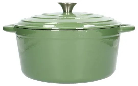 Braadpan, gietijzer, groen,Ø 29 cm