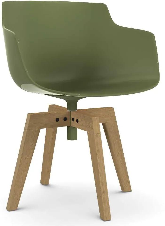 MDF Italia Flow Slim Color Oak stoel naturel groen