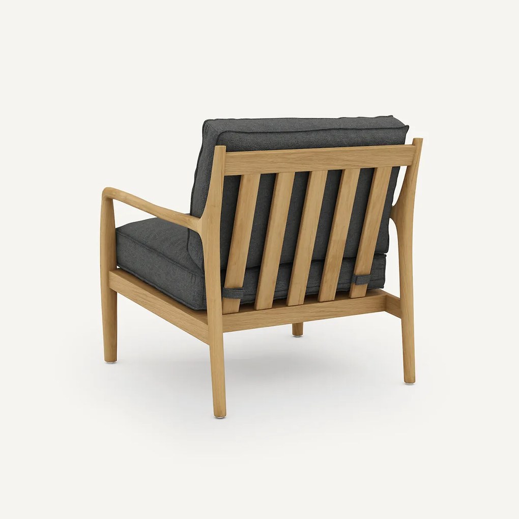 Fauteuil van eiken, fineer en linnen, Dilma