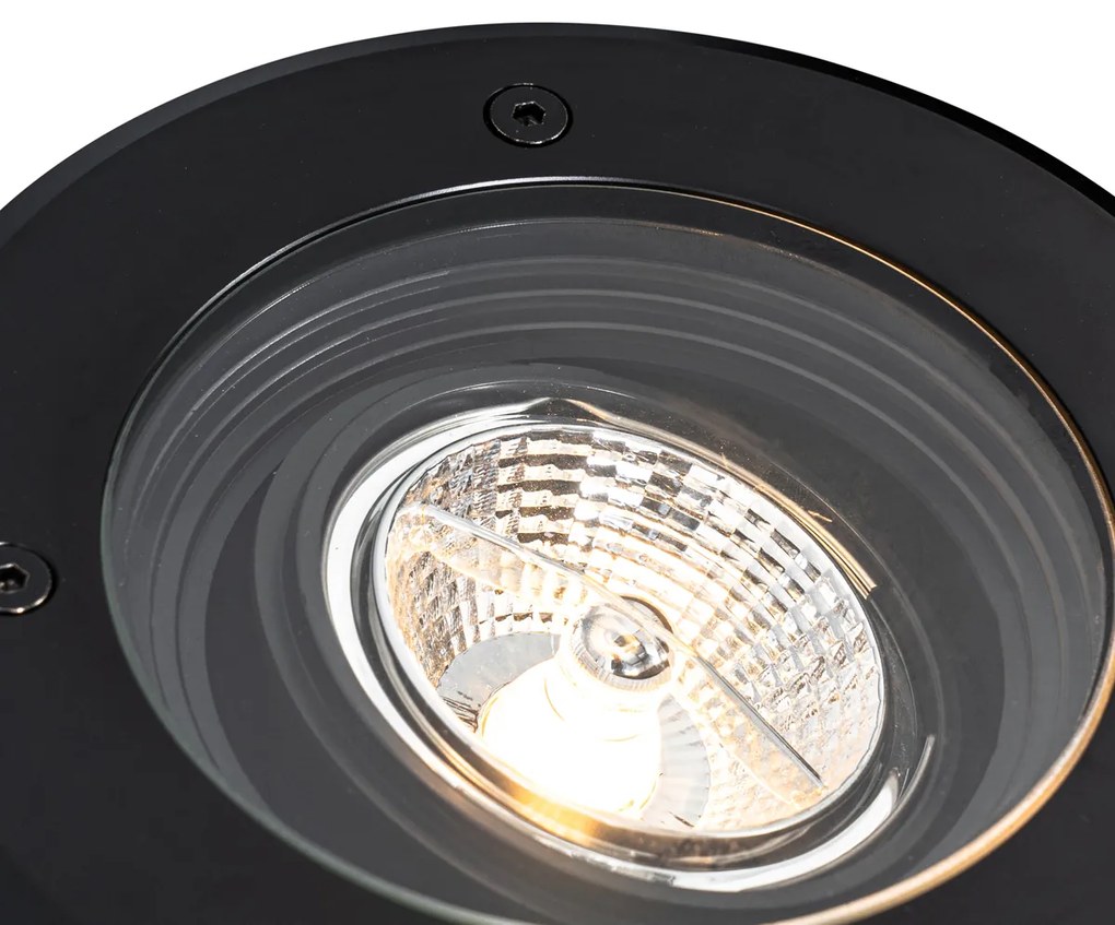 Moderne buiten grondspot zwart AR70 verstelbaar IP65 - Delux Modern GU10 IP65 Buitenverlichting
