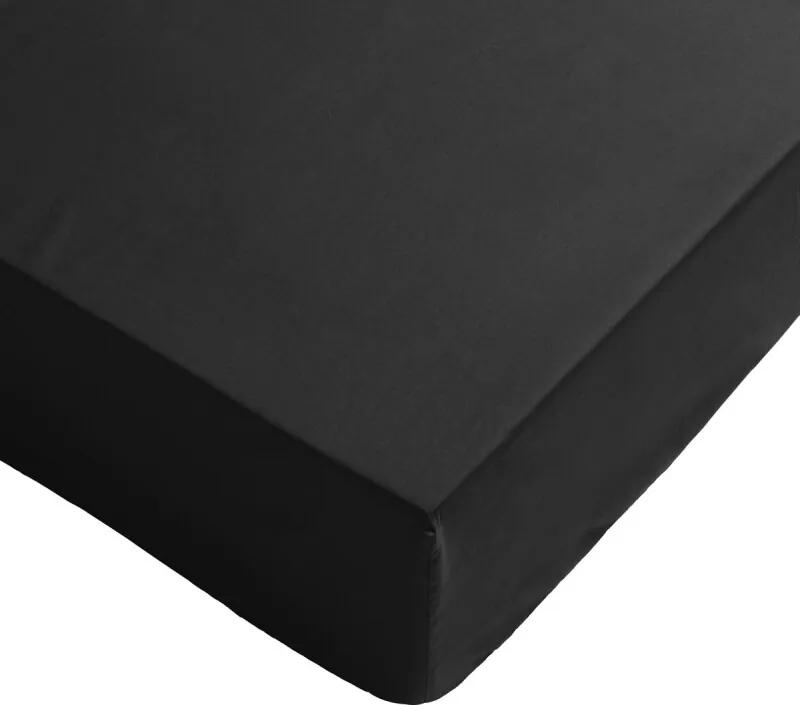 Hoeslaken - strijkvrij - katoen - 180 x 210 - Zwart