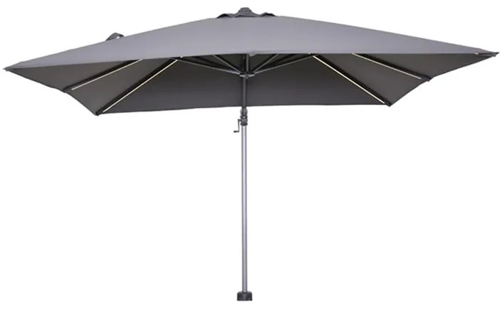 Garden Impressions Hawaii zweefparasol Lumen LED 300x300 cm - donker grijs