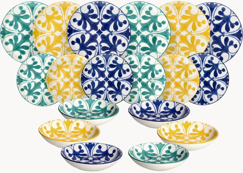 Porseleinen serviesset Madison Majolica, 6 personen, 18-delig
