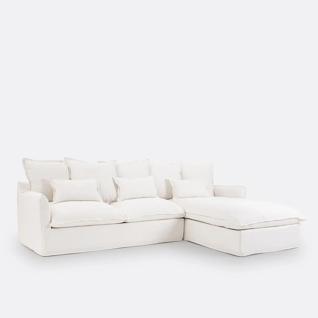 Slaapbank, 4 zits, Comfort Bultex®, afneembare hoezen, linnen, ODNA