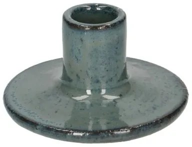 Kandelaar reactief glazuur, steengoed, blauw, laag