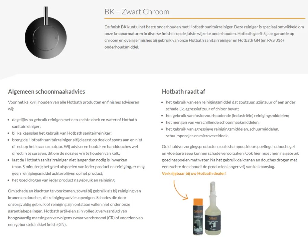 Hotbath Cobber mengkraan met 2-weg omstel afbouwdeel zwart chroom