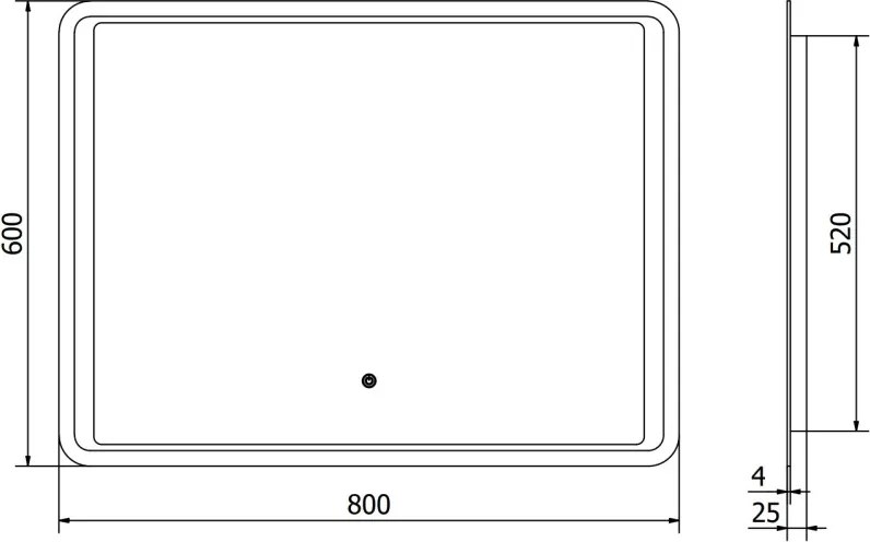 Mexen Zusa verlichte badkamerspiegel 80 x 60 cm, LED 6000K, anti-condens - 9808-080-060-611-00