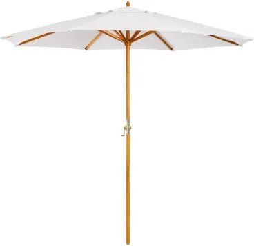 Parasol Ø290 Cm Van Stof En Hout Cretas Gardenia Wit - Sklum