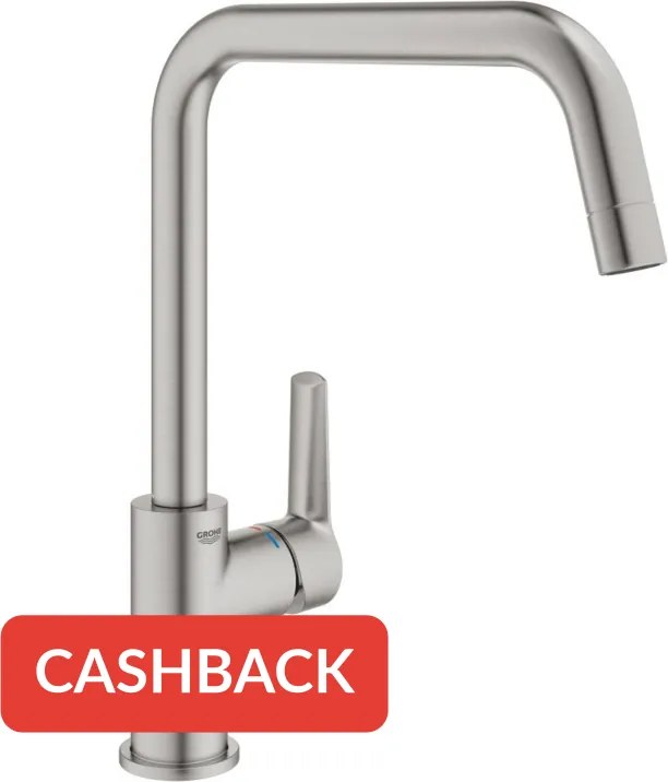 Grohe QuickFix Start verhoogde keukenmengkraan hoek supersteel
