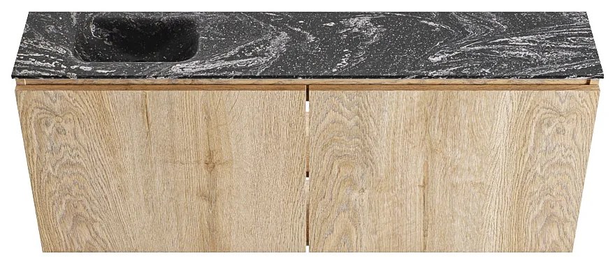 Mondiaz Ture DLux toiletmeubel 120cm washed oak met wastafel lava links zonder kraangat