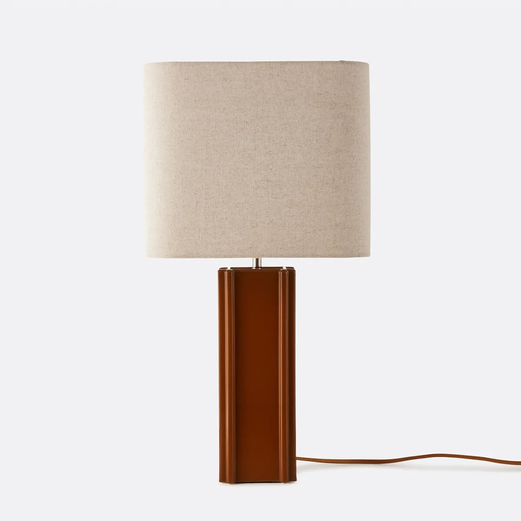 Tafellamp van keramiek en linnen, BIMO