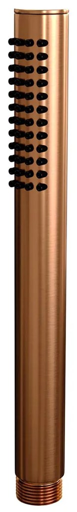 Brauer Stripe thermostatische badkraan met wandhouder en staafhanddouche koper geborsteld PVD