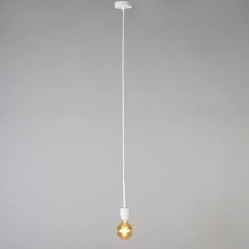 Stoffen Eettafel / Eetkamer Moderne hanglamp wit met kap 45 cm taupe - Combi 1 Landelijk / Rustiek, Modern E27 rond Binnenverlichting Lamp