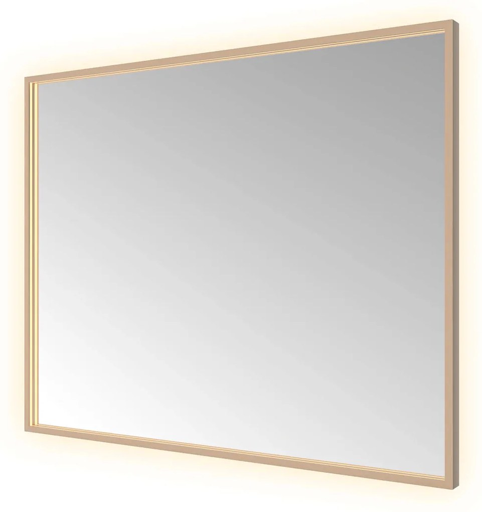 Hotbath &More Square rechthoekige spiegel 100x80cm geborsteld koper PVD