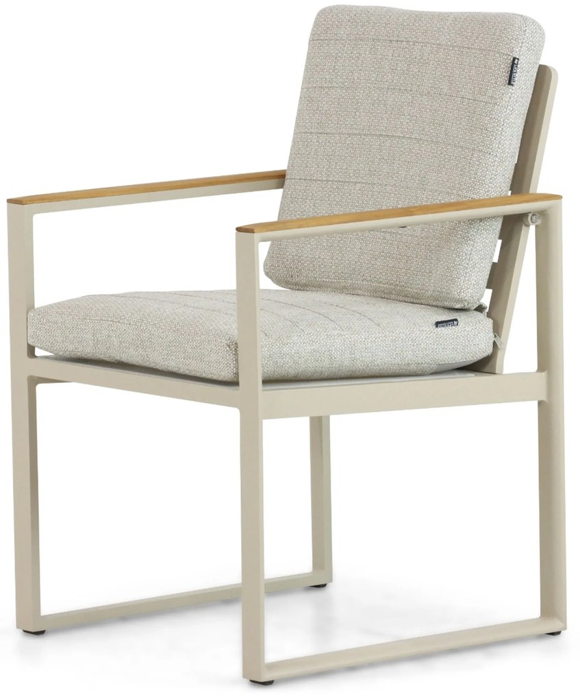 Tuinstoel Aluminium/Teak Taupe-naturel-bruin Lifestyle Garden Furniture Faro