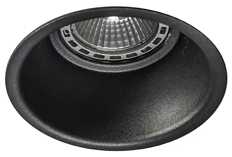 Set van 12 moderne inbouwspots zwart - Dept