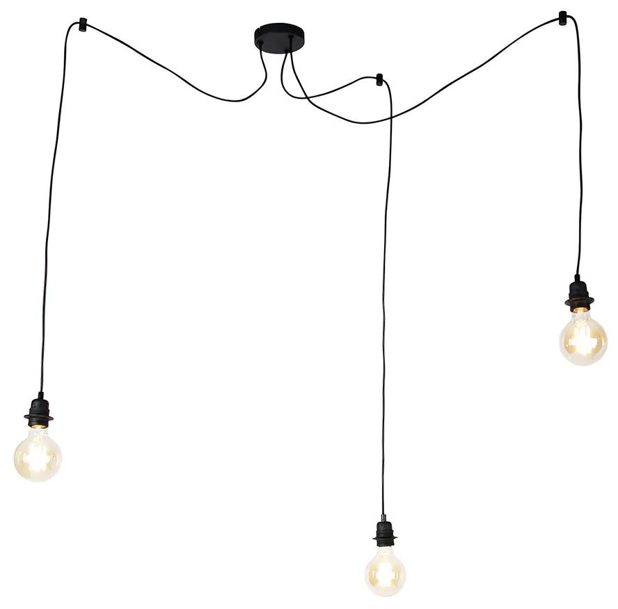 Industriële hanglamp zwart 3-lichts - Cava Modern Minimalistisch rond Binnenverlichting Lamp