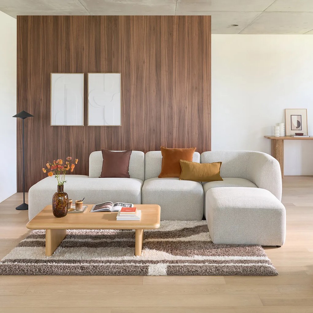 Modulaire hoek, getextureerde stof, Jasper