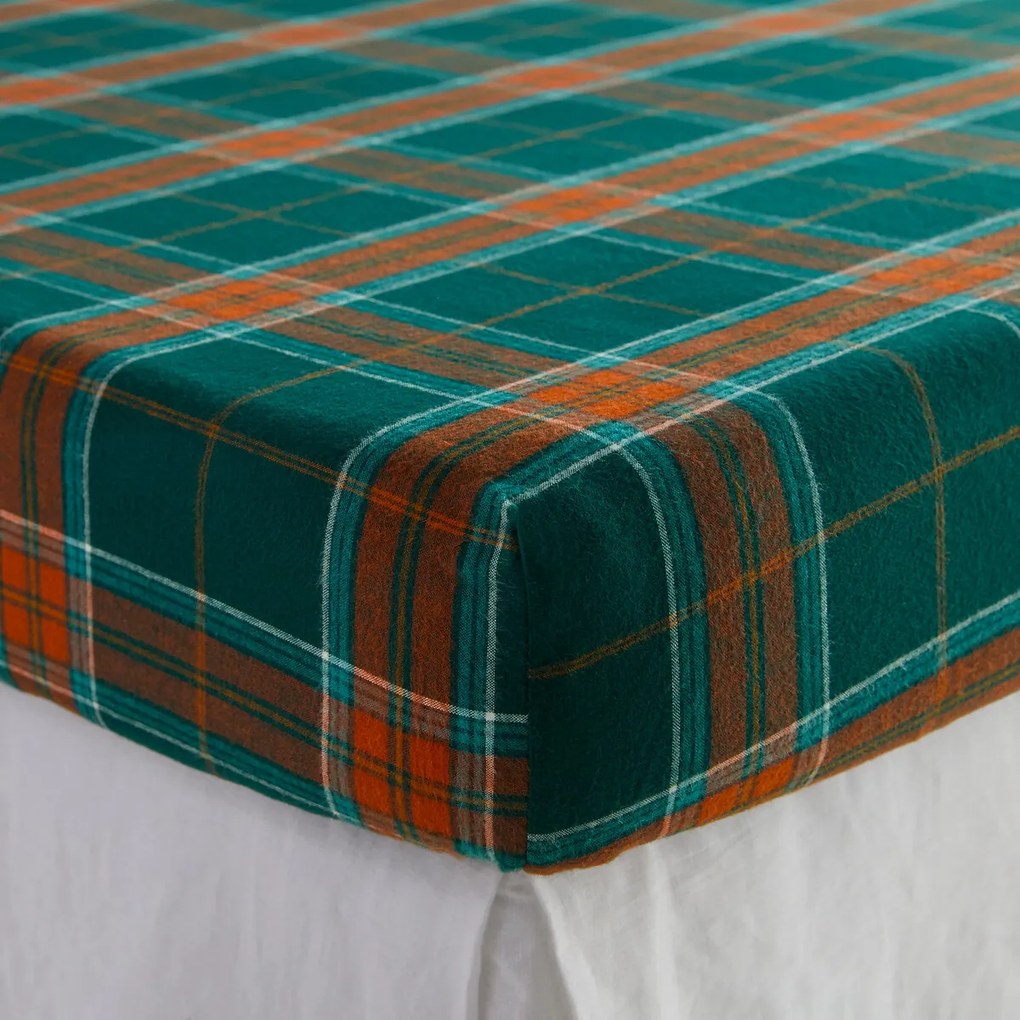 Hoeslaken flanel, omslag 30 cm, geruit, JORASSES