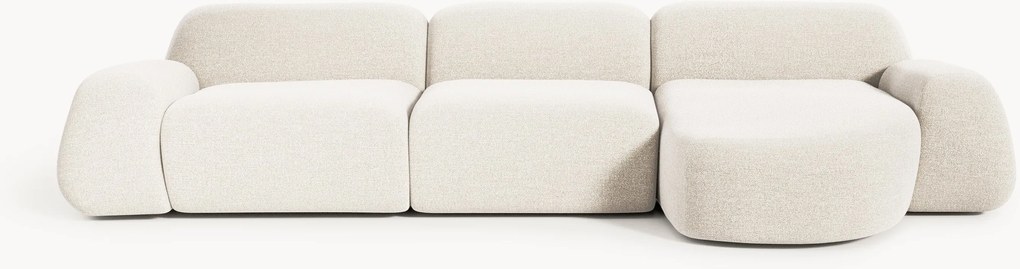 Modulaire bouclé hoekbank Wolke (4-zits)