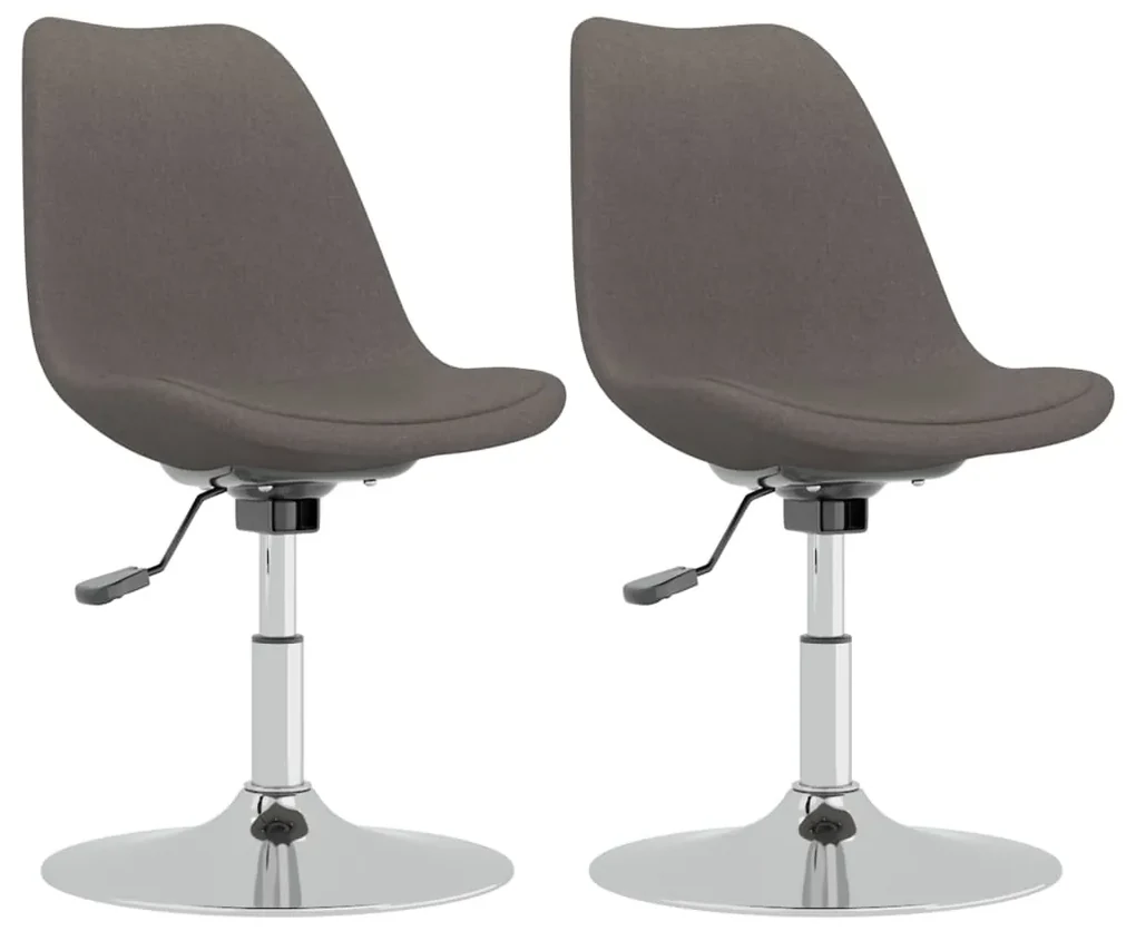 vidaXL Eetkamerstoelen draaibaar 2 st stof donkergrijs