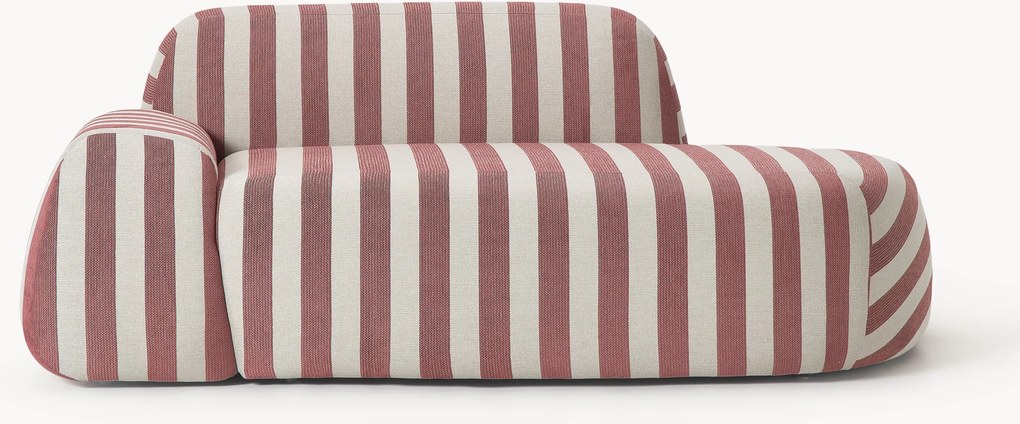 Gestreepte bank Wolke (2-zits) met chaise longue