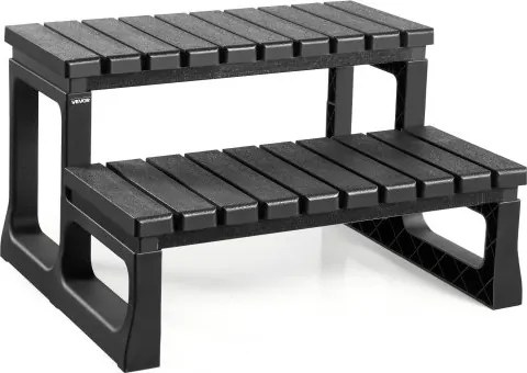 VEVOR Badkuiptrap Zwembadtrap 2-trede buitentrap, 599,44 mm brede PP-ladder voor bovengrondse/opblaasbare zwembaden met een draagvermogen van 145,15 kg, veelzijdig voor veranda's, patio's en campers
