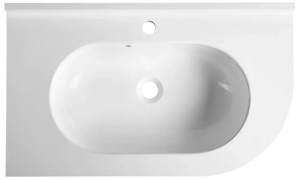 Sapho Pulse wastafel mineraalmarmer links 75x45cm