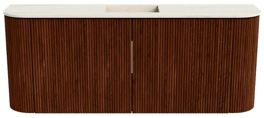 Mondiaz Joya DLux 105cm toiletmeubel ronding links/rechts ruby met wastafel faye midden 1 kraangat meli