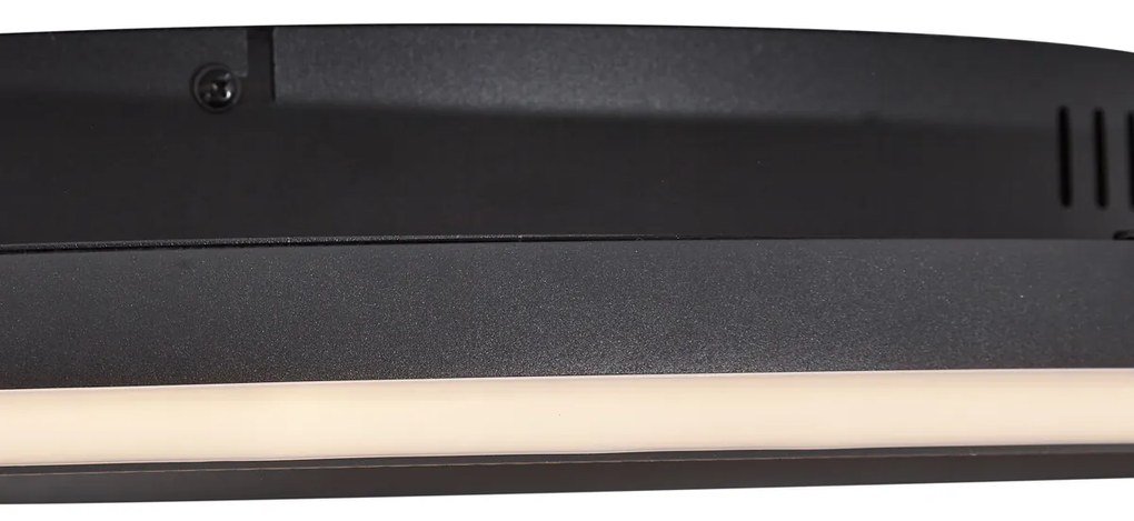 Design plafondlamp zwart met vilt incl. LED 3-staps dimbaar - Xavi Felt