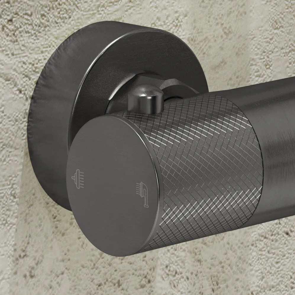 Saniclear Iron Curved opbouw douchethermostaat verouderd ijzer - gunmetal